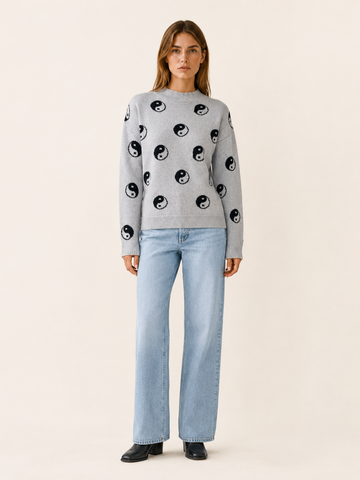 Olythra | Crew Neck Sweater with Celestial Pattern