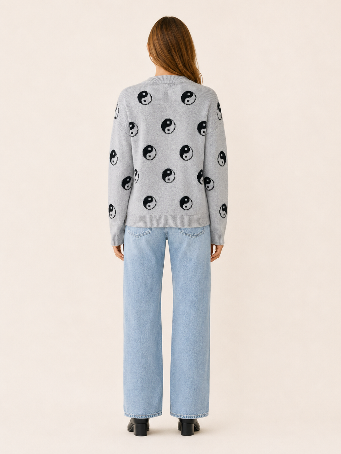 Olythra | Crew Neck Sweater with Celestial Pattern