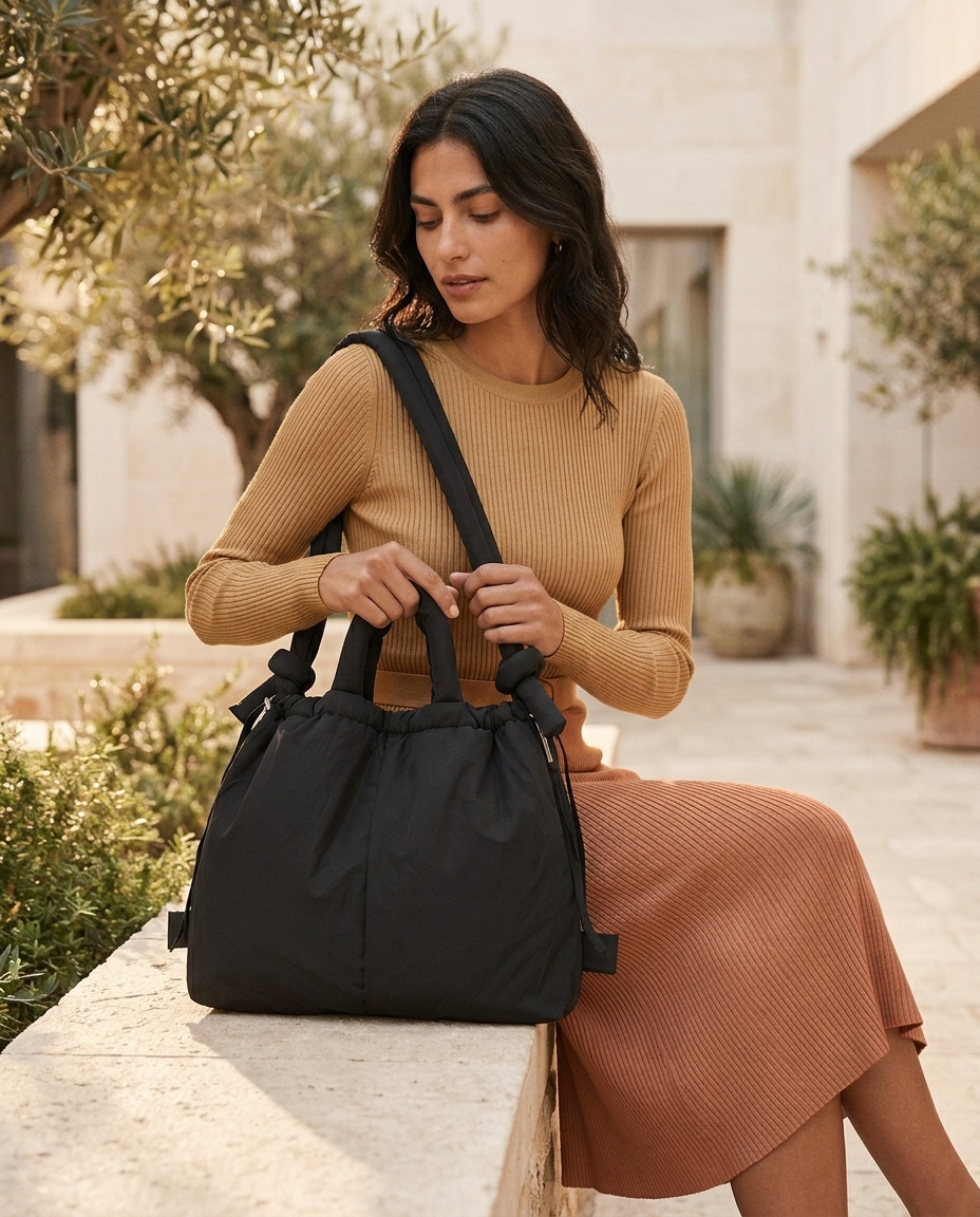 Ondine | Puffer Tote Bag with Quilted Texture