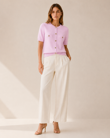 Orabelle | Short Sleeve Cardigan with Button Detail Summer Layer