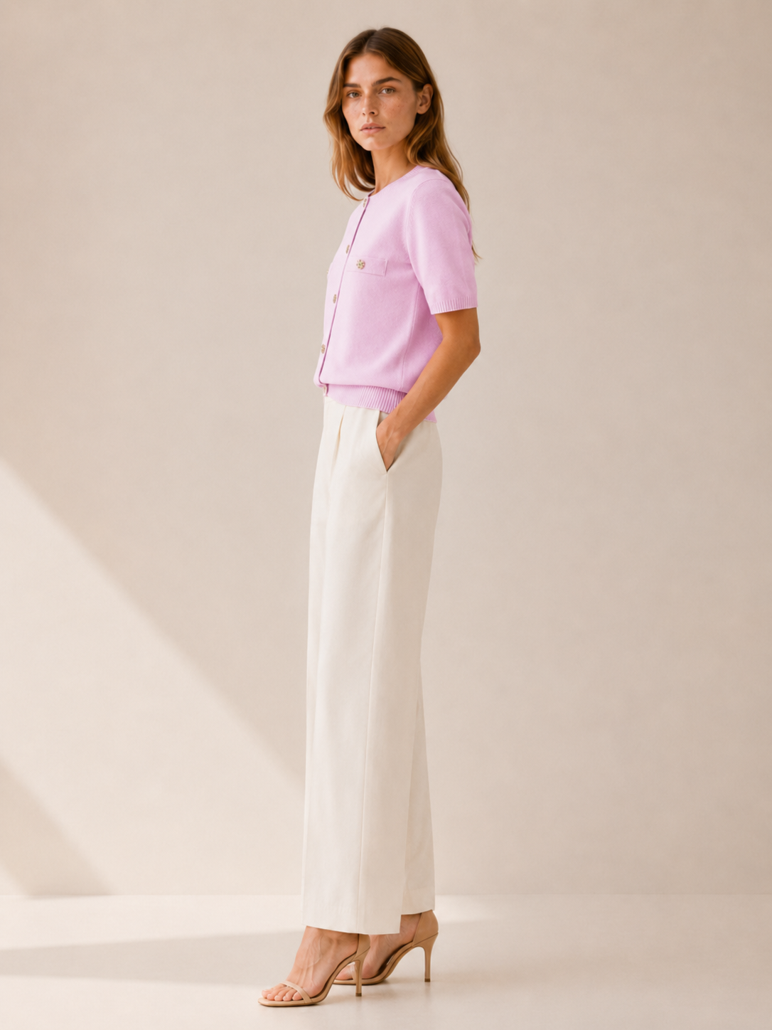 Orabelle | Short Sleeve Cardigan with Button Detail Summer Layer