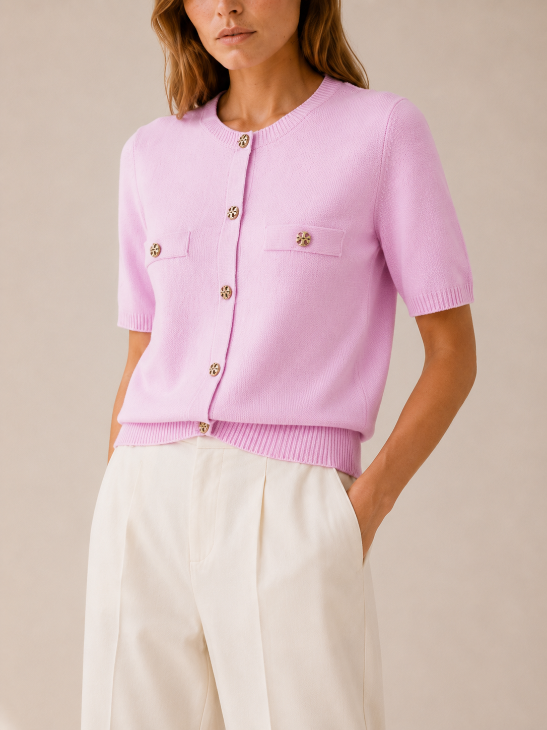 Orabelle | Short Sleeve Cardigan with Button Detail Summer Layer