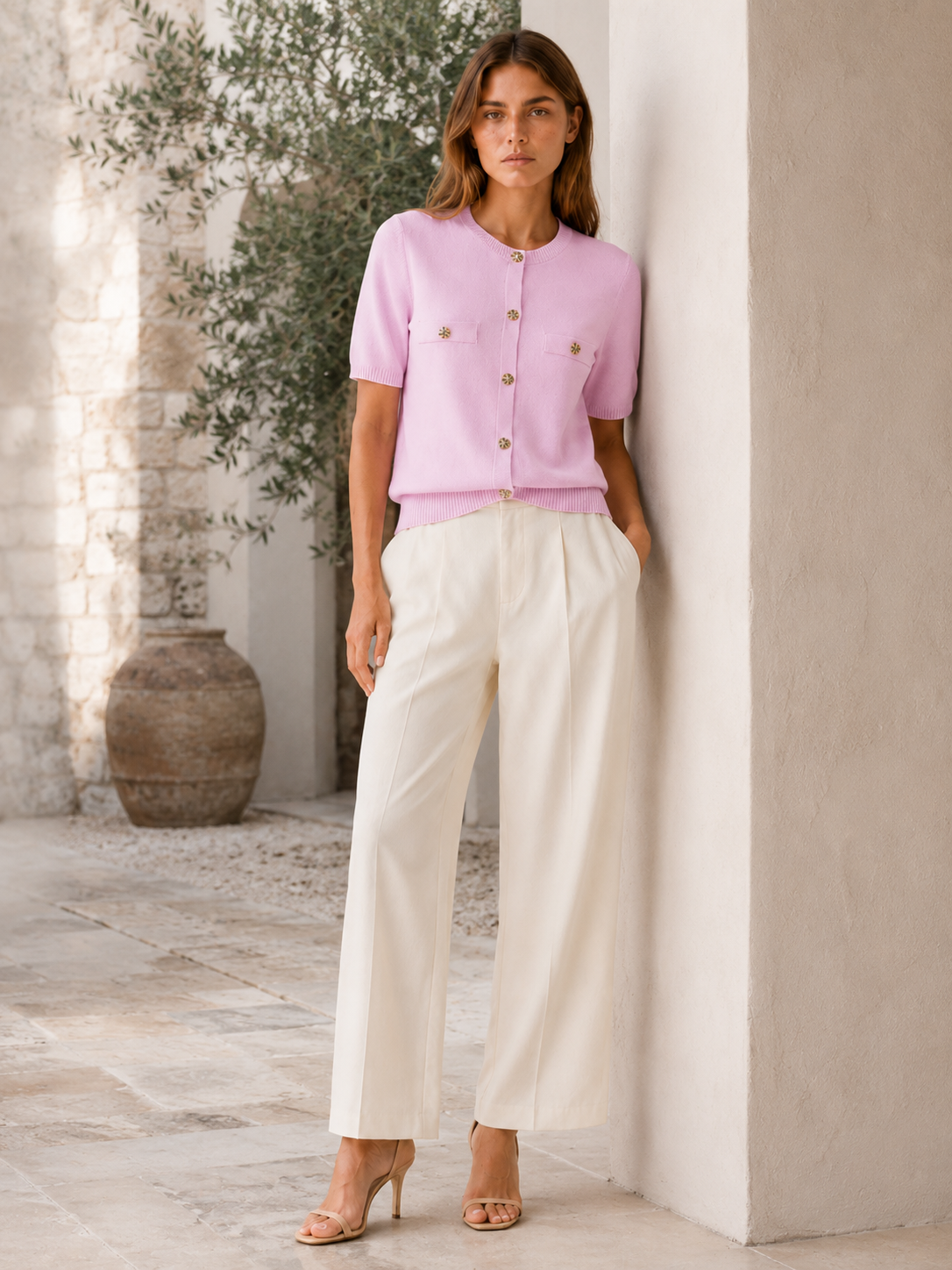 Orabelle | Short Sleeve Cardigan with Button Detail Summer Layer