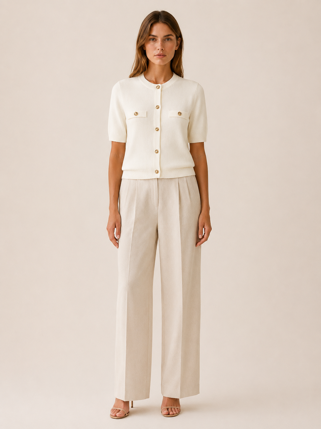 Orabelle | Short Sleeve Cardigan with Button Detail Summer Layer