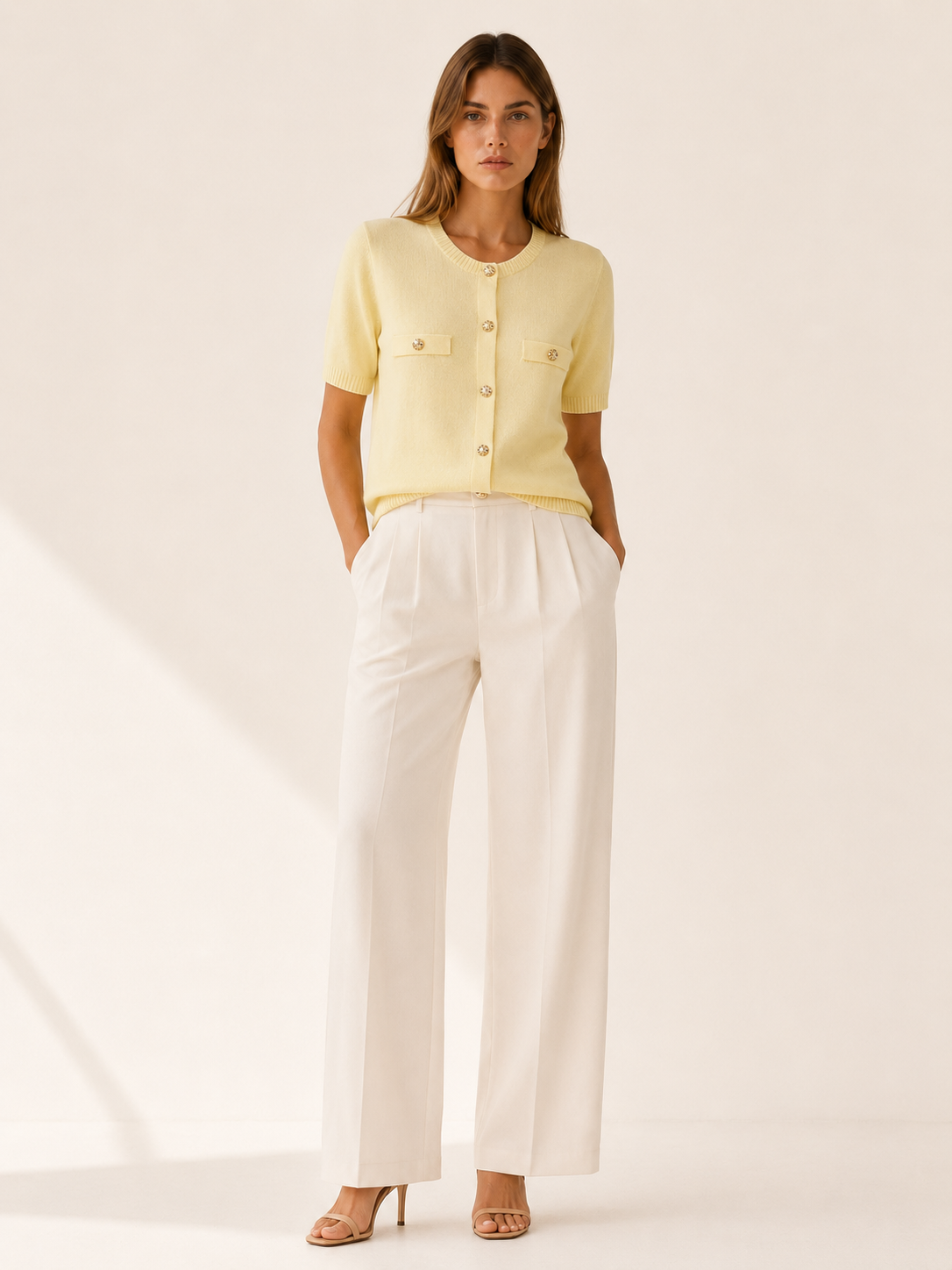 Orabelle | Short Sleeve Cardigan with Button Detail Summer Layer