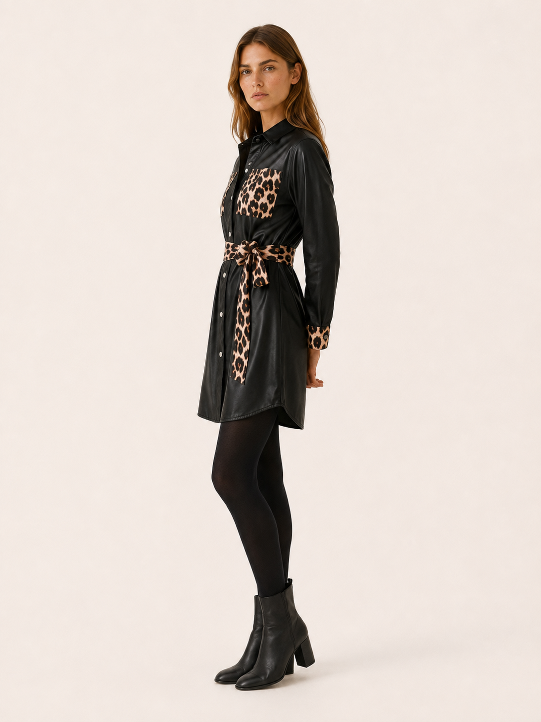 Orla | Trench Coat with Leopard Print Belt and Relaxed Fit
