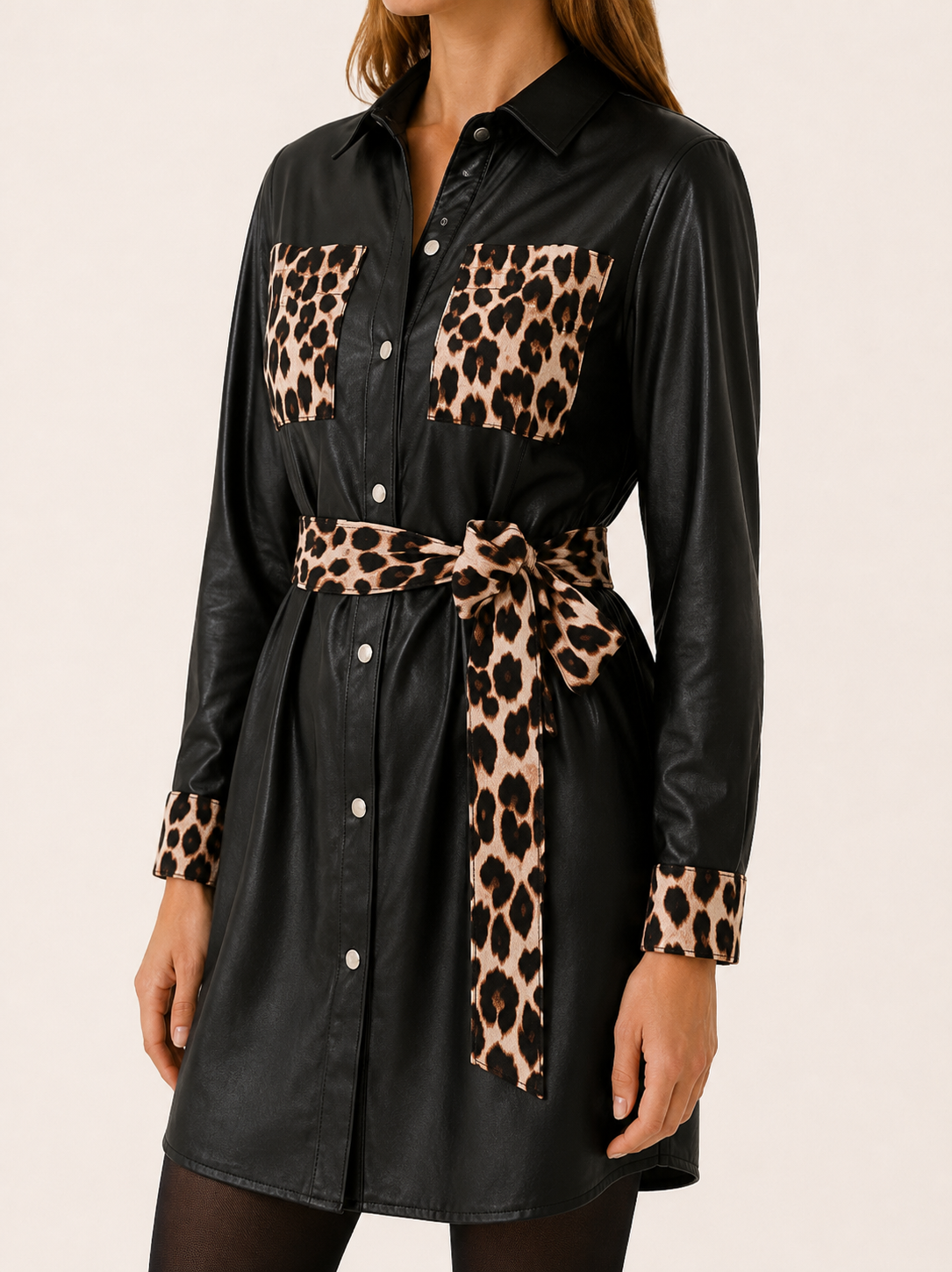 Orla | Trench Coat with Leopard Print Belt and Relaxed Fit