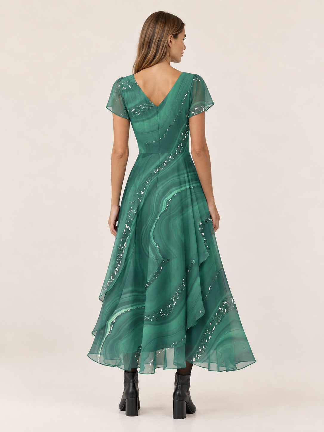 Osyla | Women's Chiffon Midi Dress Wedding Guest