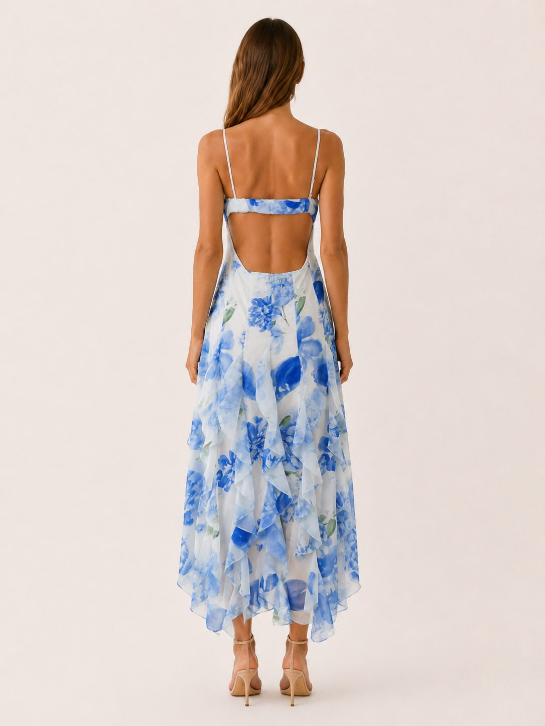 Petra | Floral Maxi Dress with Ruffle Detail