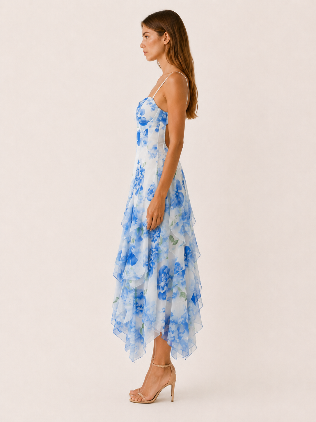Petra | Floral Maxi Dress with Ruffle Detail