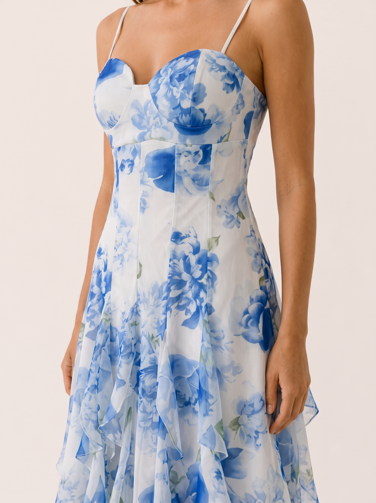 Petra | Floral Maxi Dress with Ruffle Detail