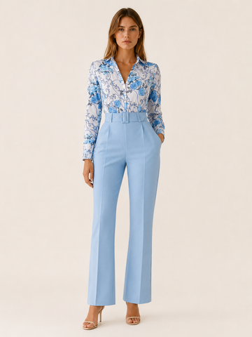 Pippa | Floral Shirt Co-Ord Set with Tailored Trousers