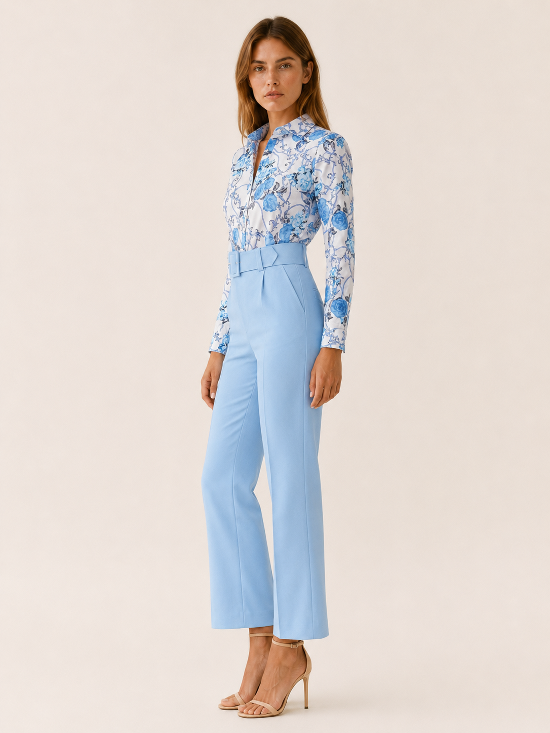 Pippa | Floral Shirt Co-Ord Set with Tailored Trousers