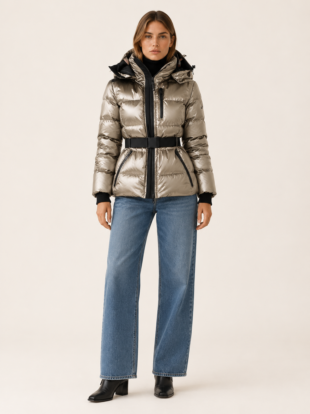 Raelynn | Women's Belted Puffer Jacket Winter Waterproof Ski