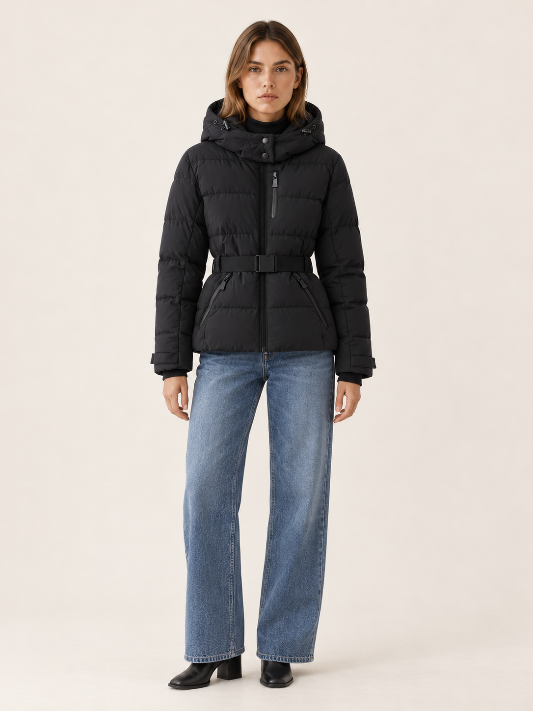 Raelynn | Women's Belted Puffer Jacket Winter Waterproof Ski