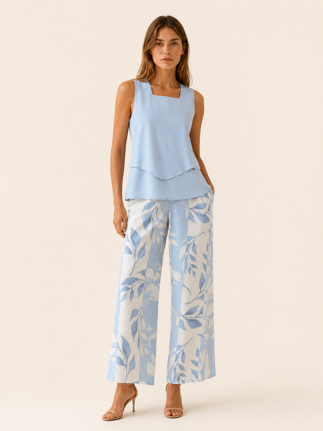 Rafaela | Two Piece Set with Wide Leg Trousers
