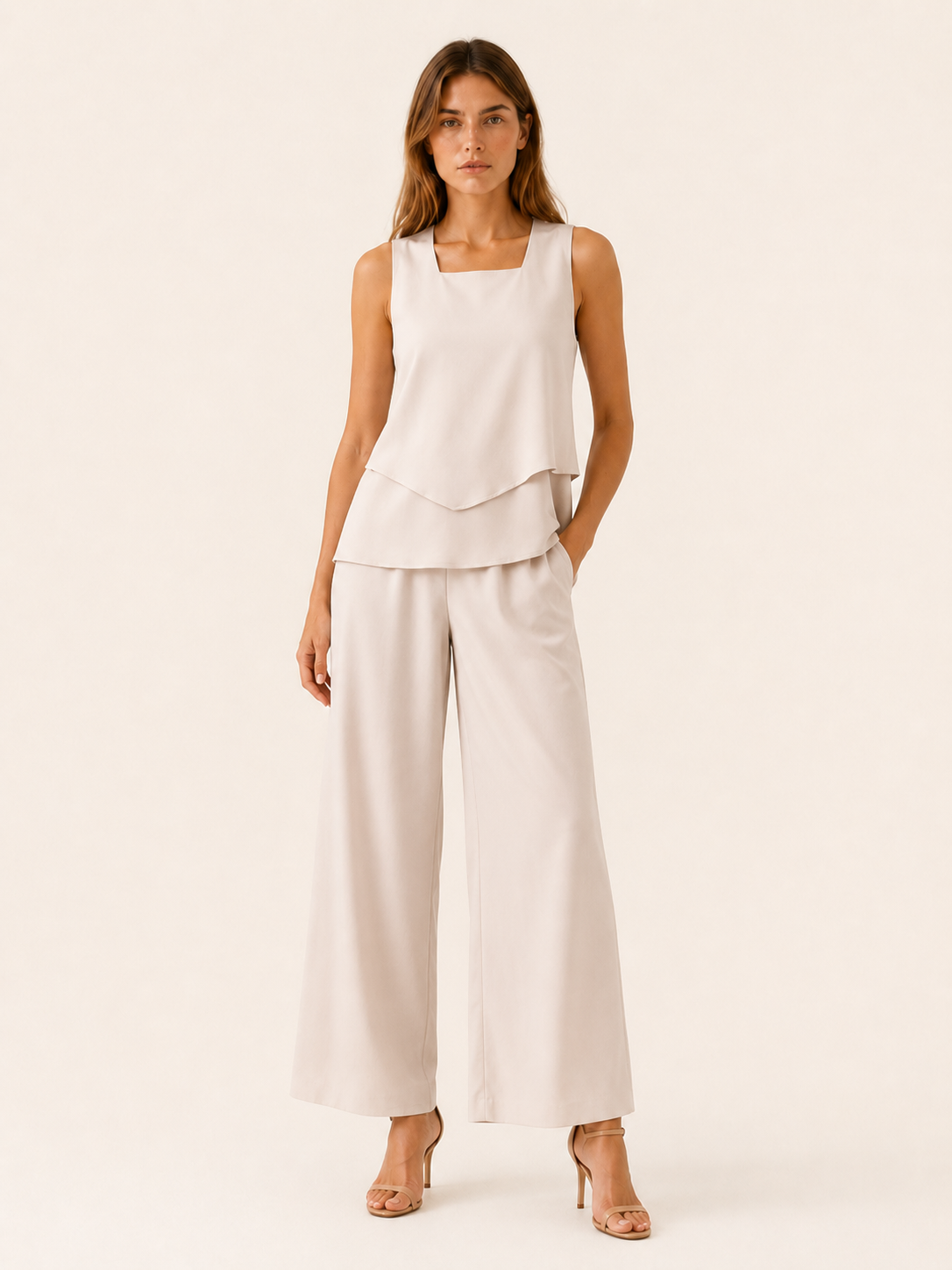 Rafaela | Two Piece Set with Wide Leg Trousers