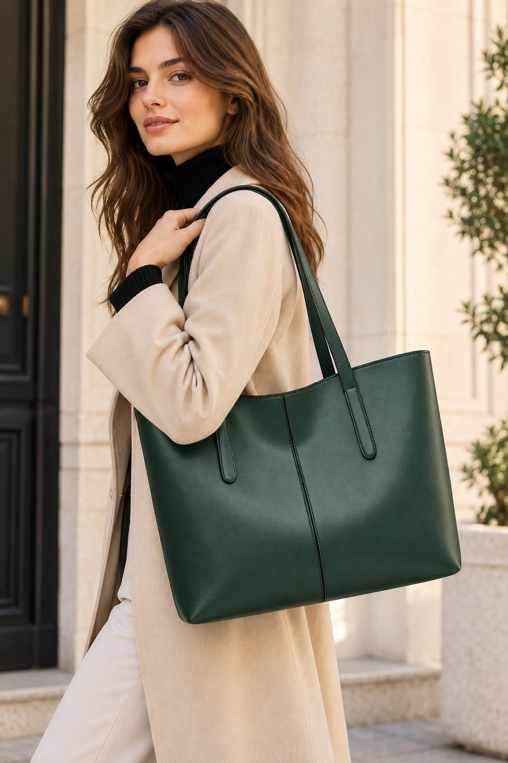 Remi | Women's Large Faux Leather Tote Bag Fall