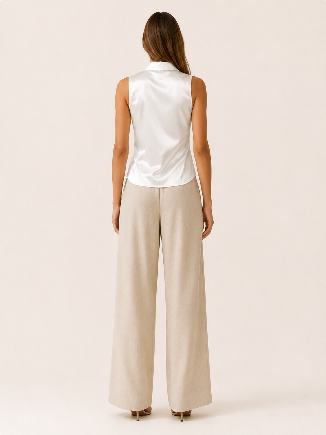 Renley | Sleeveless Shirt with Collar and Button Front