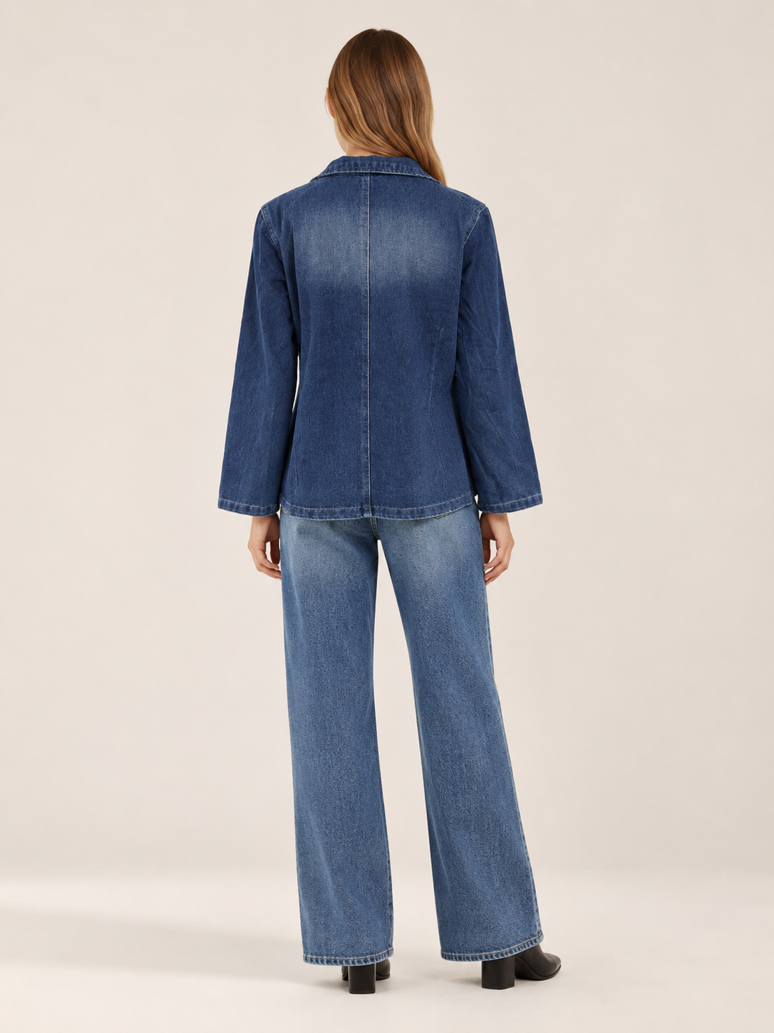 Rhoswen | Women's Notched Lapel Denim Jacket