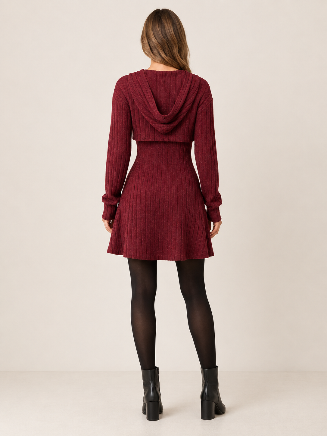Rivienne | Women's Two Piece Ribbed Knit Mini Dress Set Party