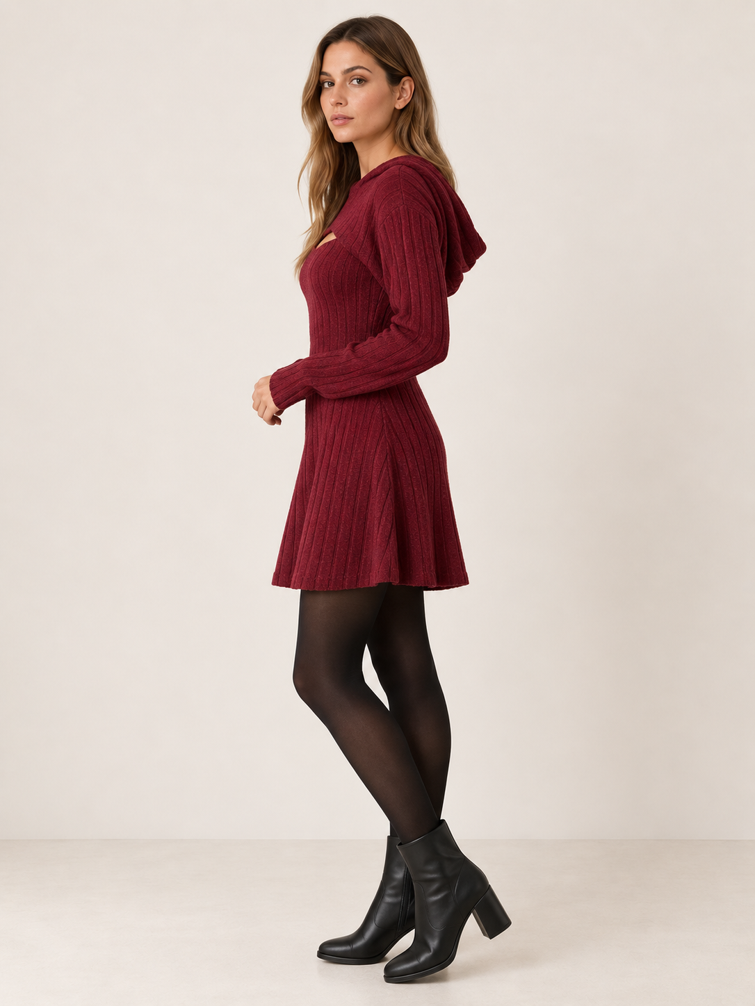 Rivienne | Women's Two Piece Ribbed Knit Mini Dress Set Party