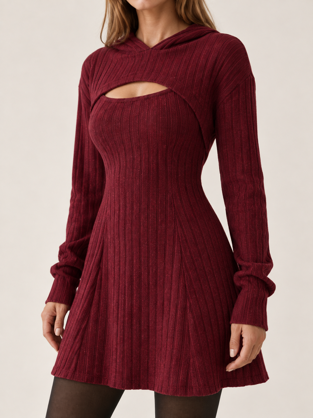 Rivienne | Women's Two Piece Ribbed Knit Mini Dress Set Party