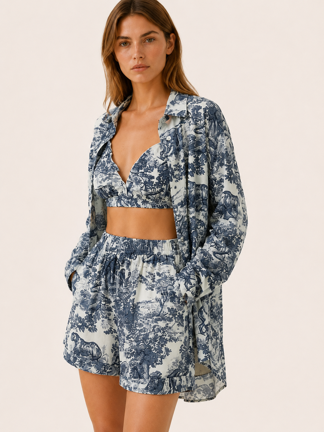 Roisin | Floral Shorts Set with Three-Piece Summer Co-Ord