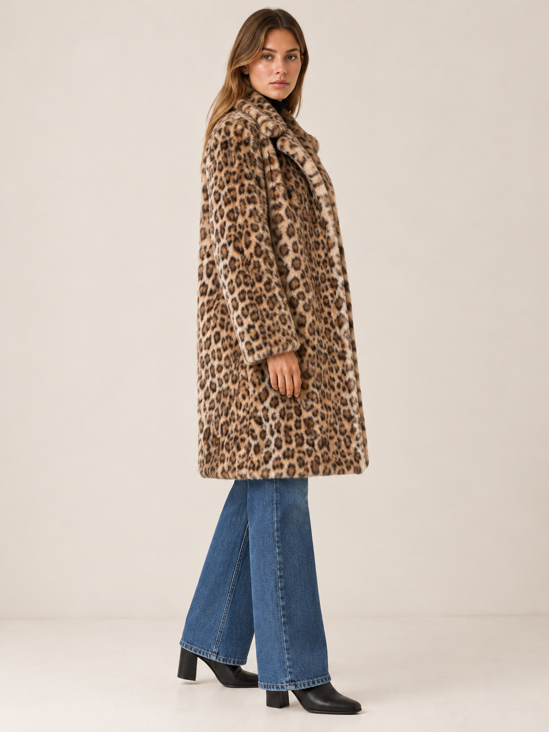 Rosa | Women's Leopard Faux Fur Coat Winter