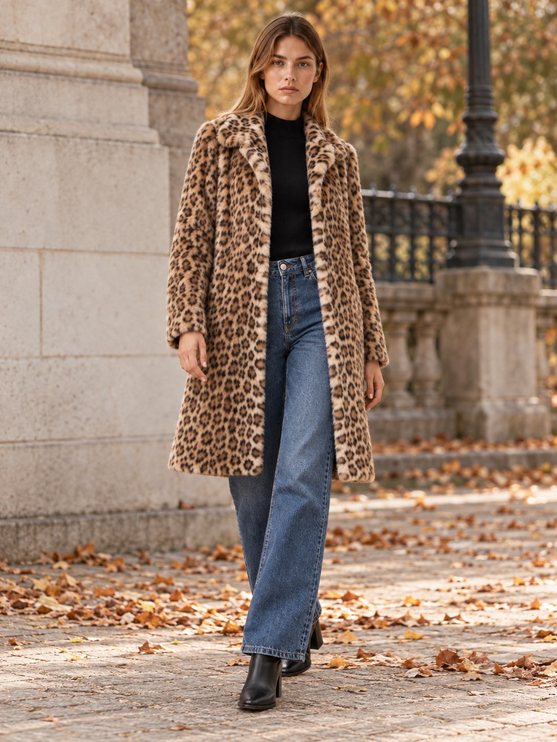 Rosa | Women's Leopard Faux Fur Coat Winter