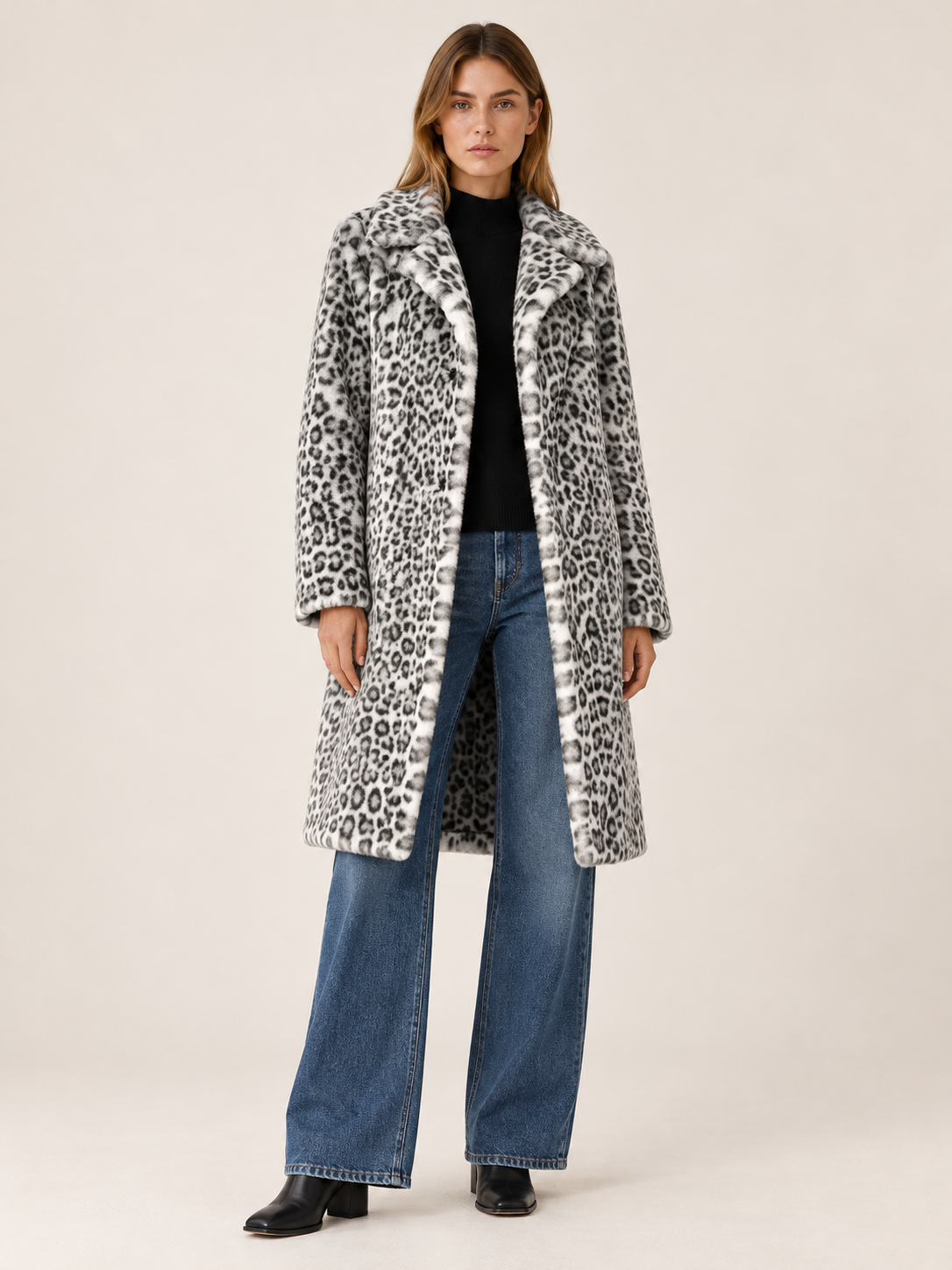 Rosa | Women's Leopard Faux Fur Coat Winter
