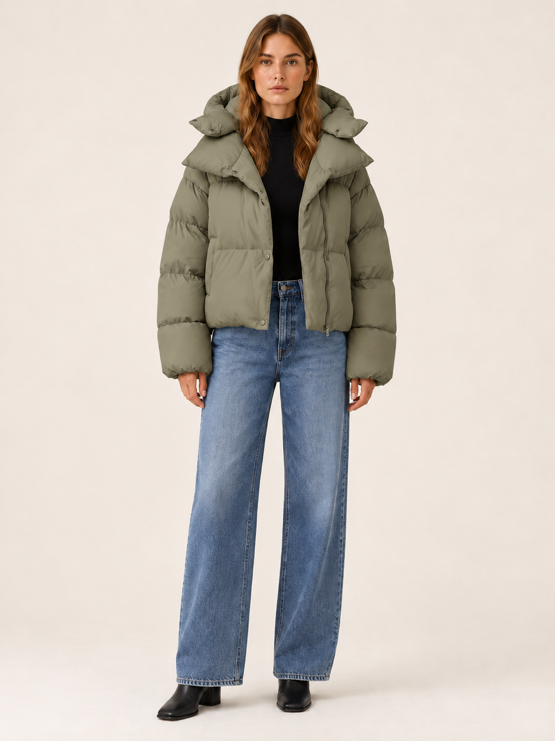 Rosalba | Women's Cropped Hooded Puffer Jacket Winter
