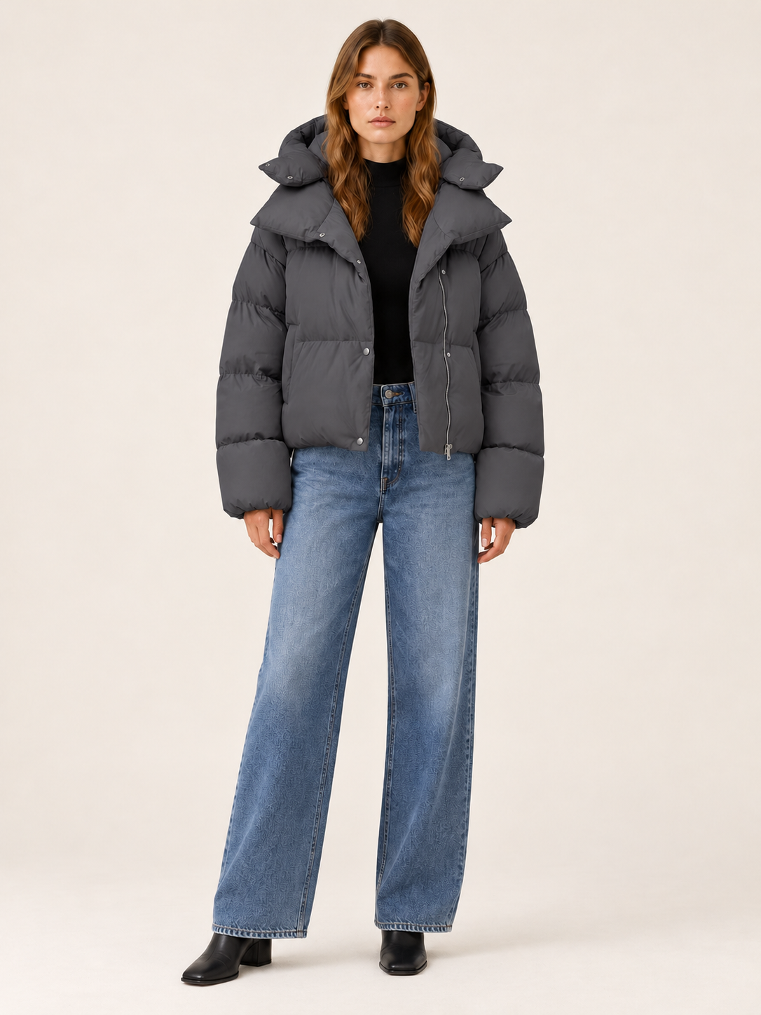 Rosalba | Women's Cropped Hooded Puffer Jacket Winter