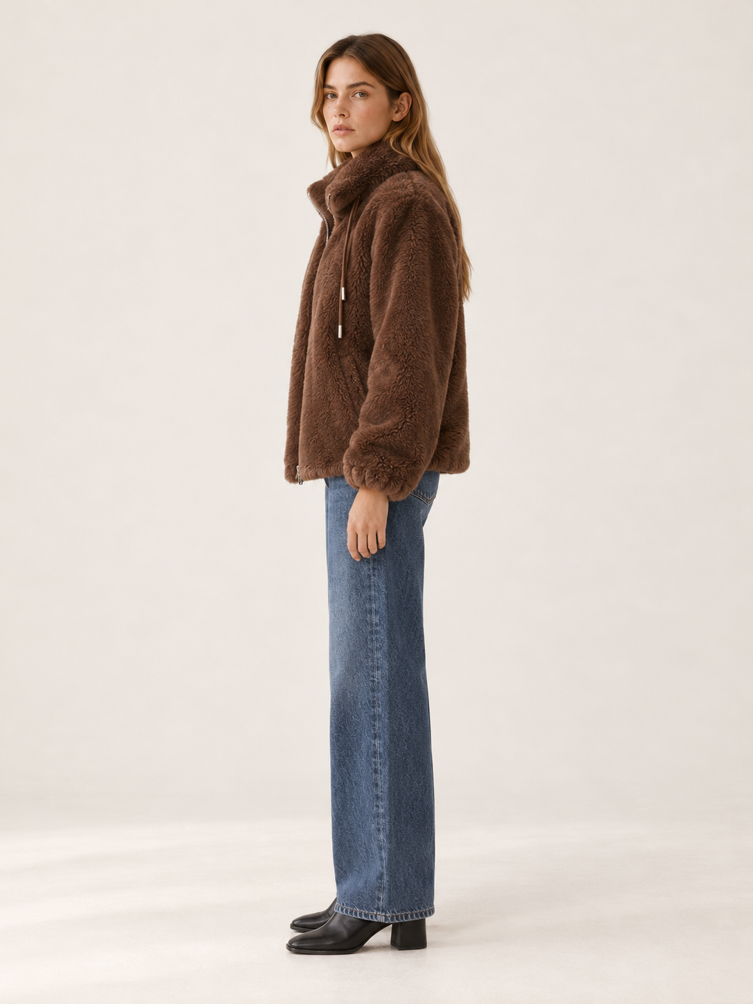 Rosamaria | Women's Funnel Neck Faux Fur Jacket Winter