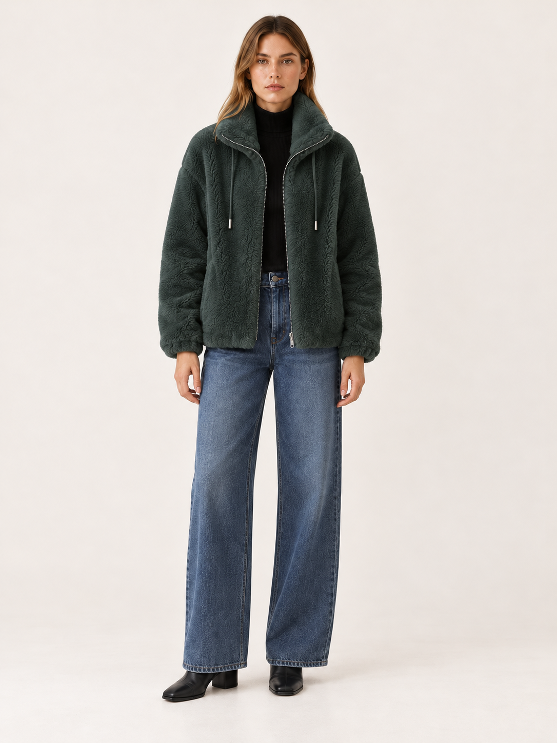 Rosamaria | Women's Funnel Neck Faux Fur Jacket Winter