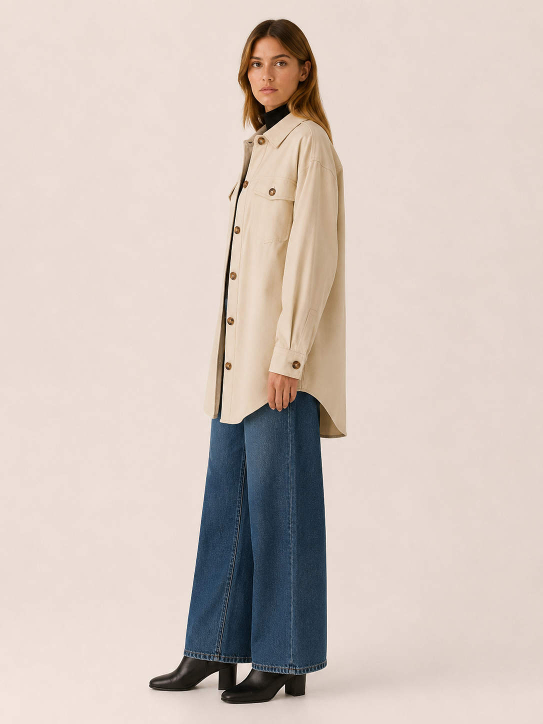 Runa | Shirt Jacket with Button Front and Chest Pockets