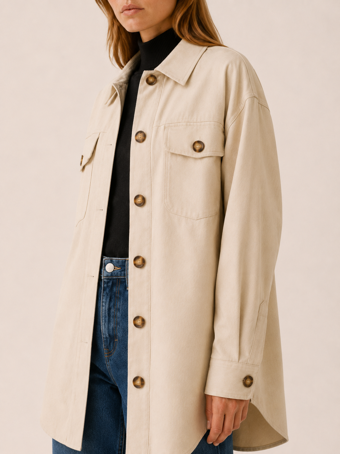Runa | Shirt Jacket with Button Front and Chest Pockets