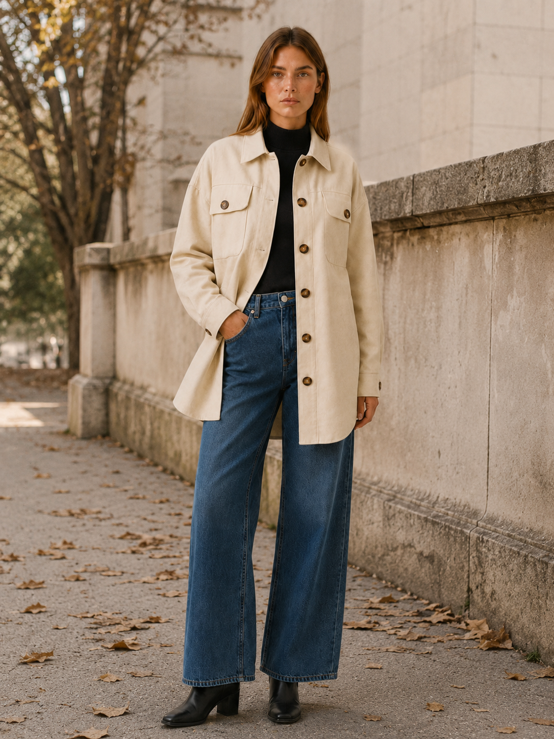Runa | Shirt Jacket with Button Front and Chest Pockets