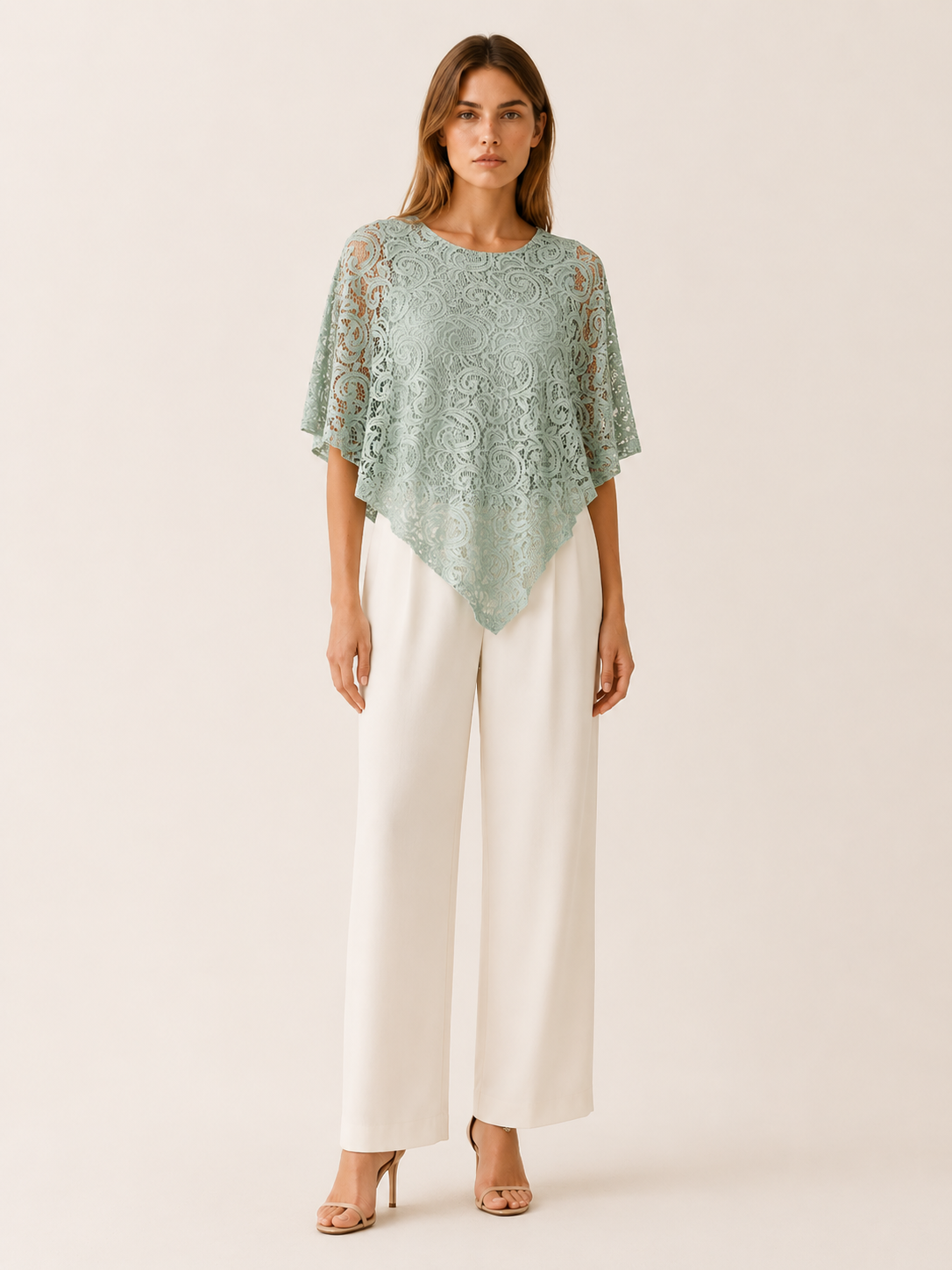 Ryvelle | Lace Top with Batwing Sleeves Relaxed Fit