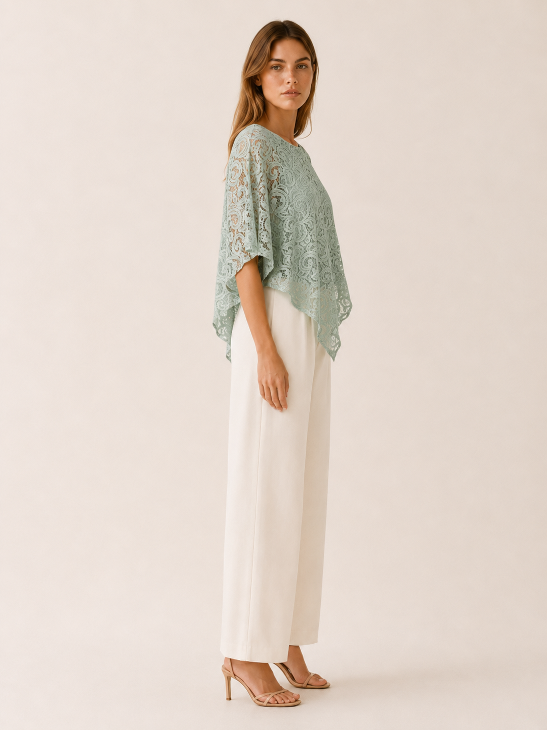 Ryvelle | Lace Top with Batwing Sleeves Relaxed Fit