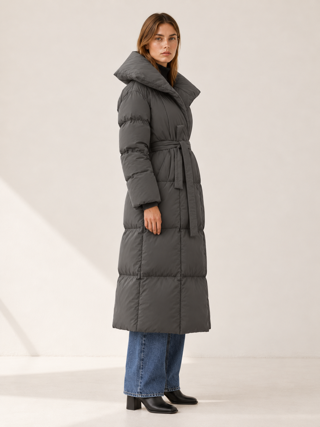 Sabina | Women's Belted Long Puffer Coat Winter