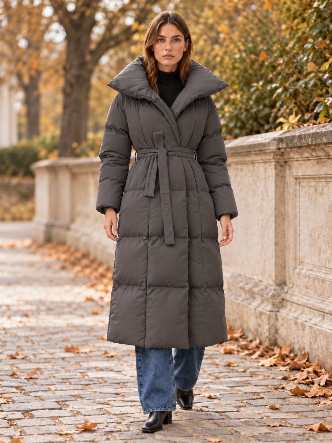 Sabina | Women's Belted Long Puffer Coat Winter
