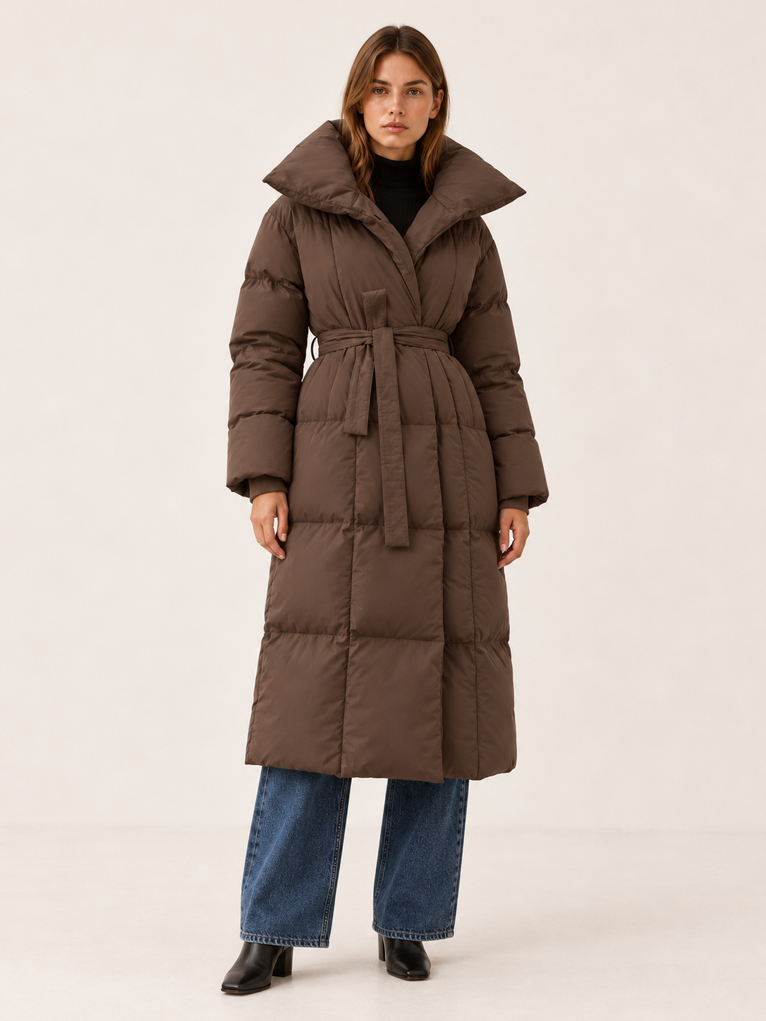 Sabina | Women's Belted Long Puffer Coat Winter