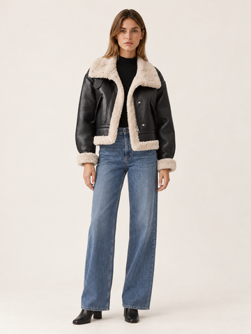 Sawyer | Women's Sherpa Lined Faux Leather Jacket Winter