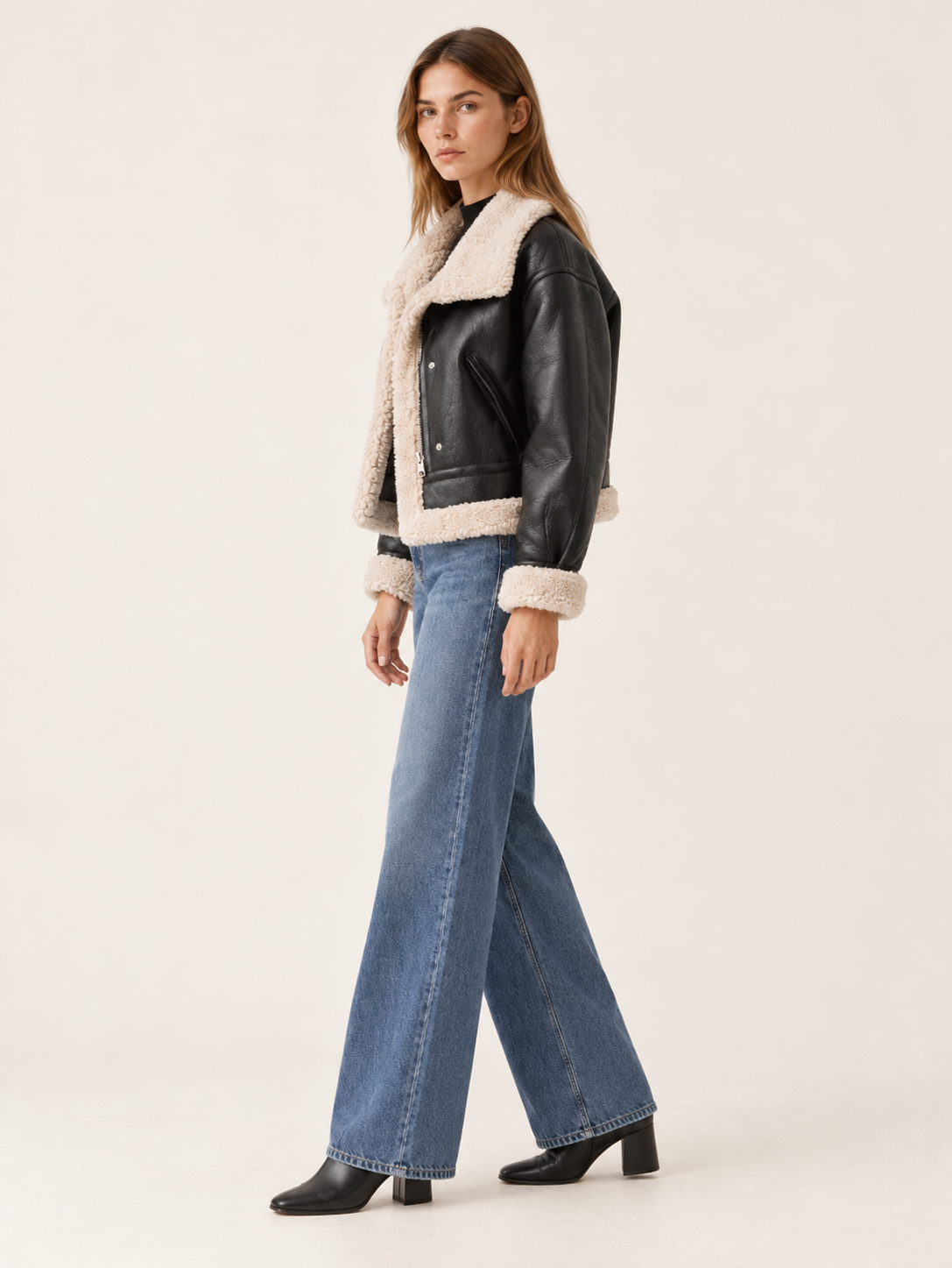 Sawyer | Women's Sherpa Lined Faux Leather Jacket Winter