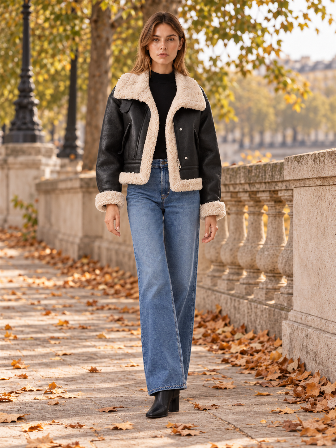 Sawyer | Women's Sherpa Lined Faux Leather Jacket Winter