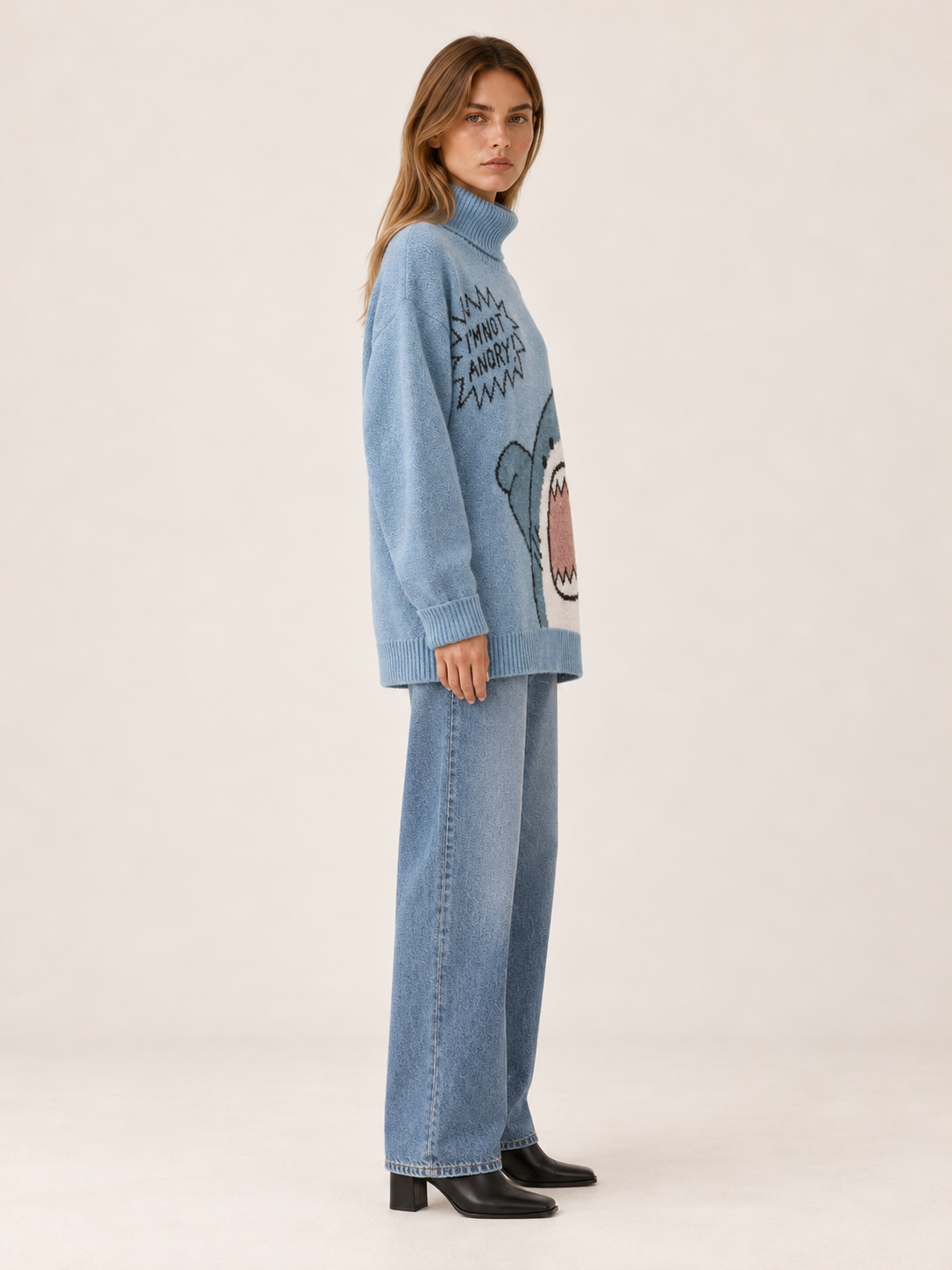 Simone | Women's Oversized Graphic Turtleneck Sweater Fall