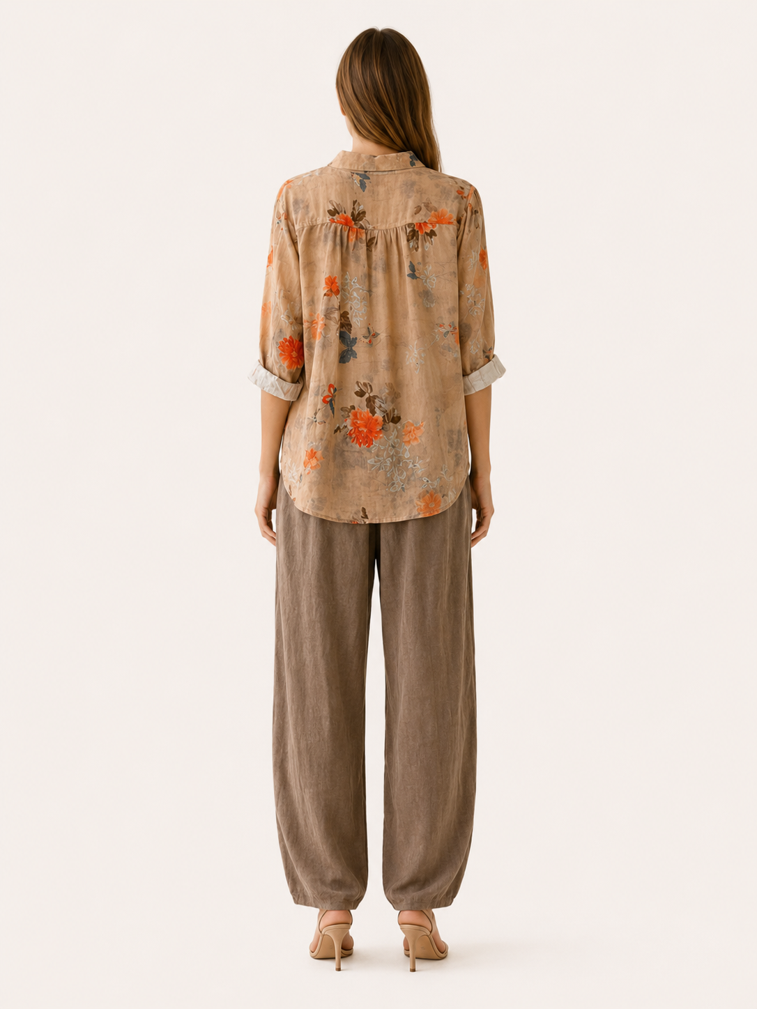 Ottavia | Cotton Blouse with Floral Print Peter Pan Collar