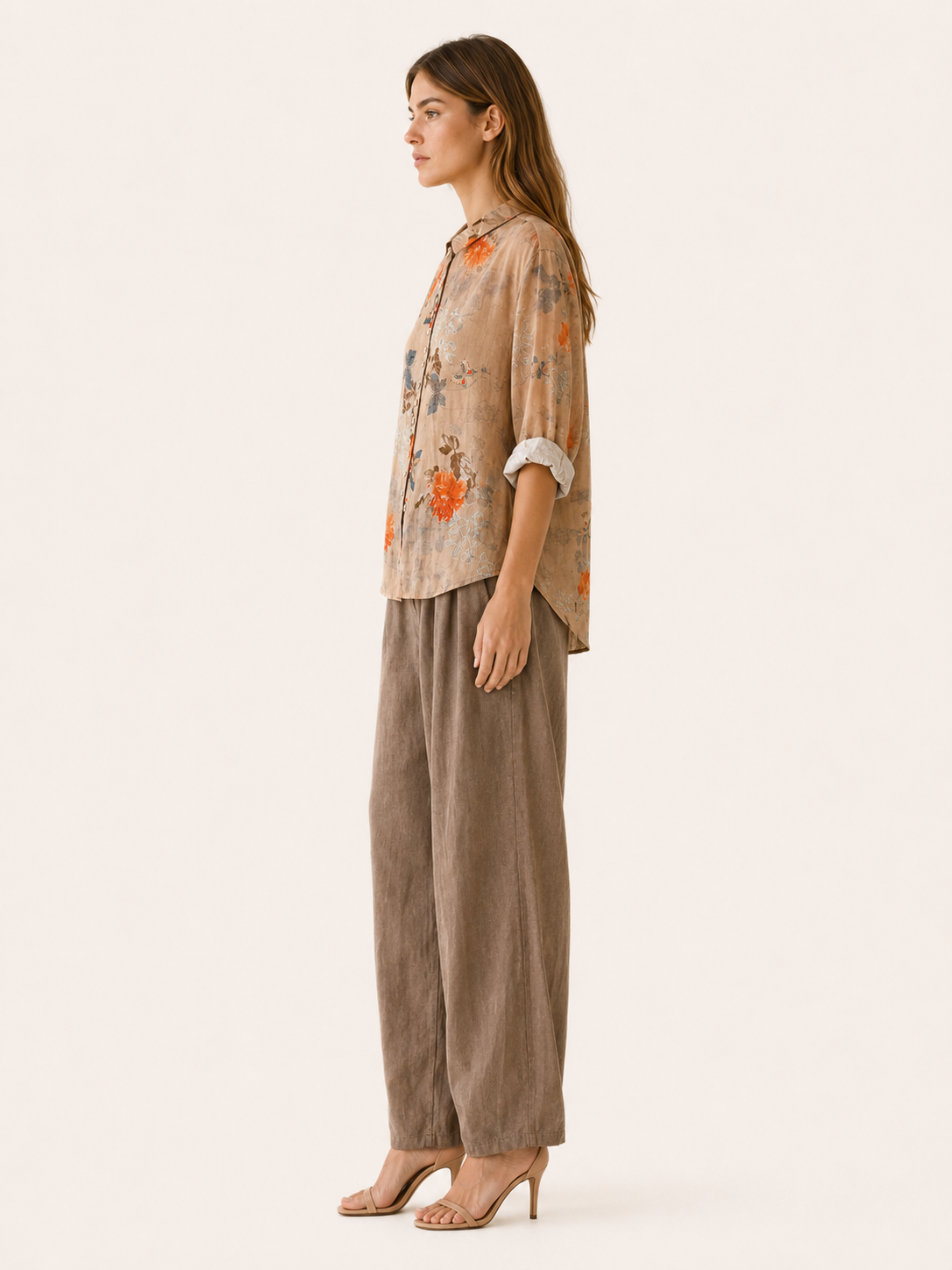 Ottavia | Cotton Blouse with Floral Print Peter Pan Collar