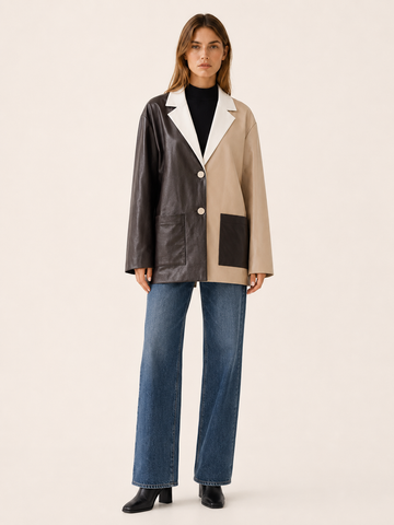 Solange | Oversized Blazer with Colour-Block Design and Longline Fit